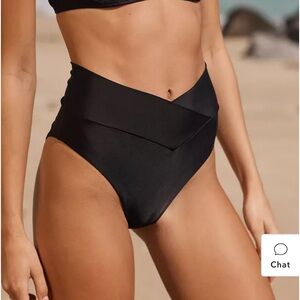 Aerie Crossover High Cut Cheeky Bikini Bottom Size Large